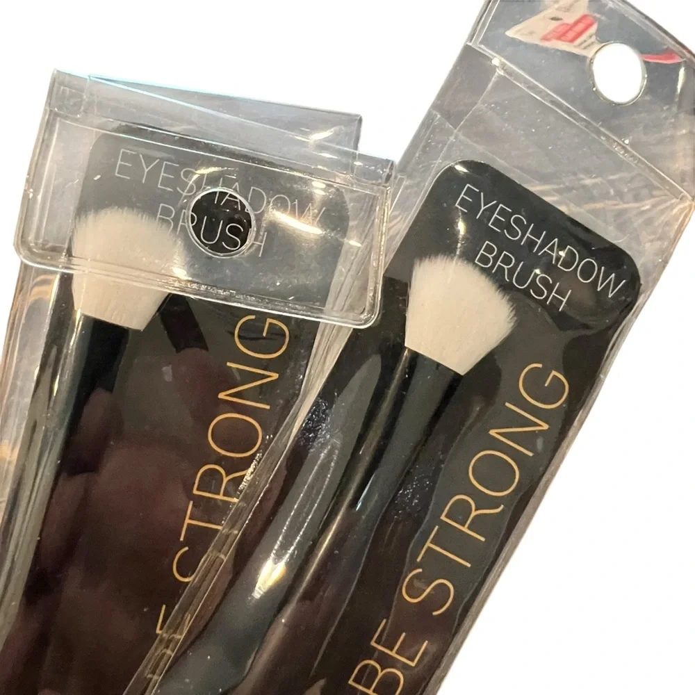 Beauty Essentials Makeup Brush 2 Pc Eyeshadow Brush‎ Black White NEW